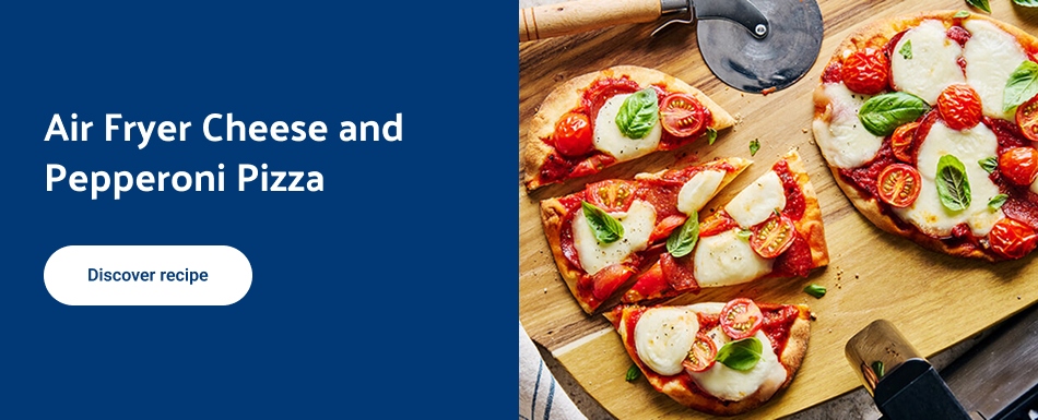 Air fryer cheese and pepperoni pizza