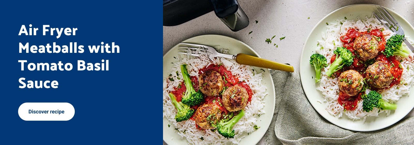 Air fryer meatballs with tomato basil sauce
