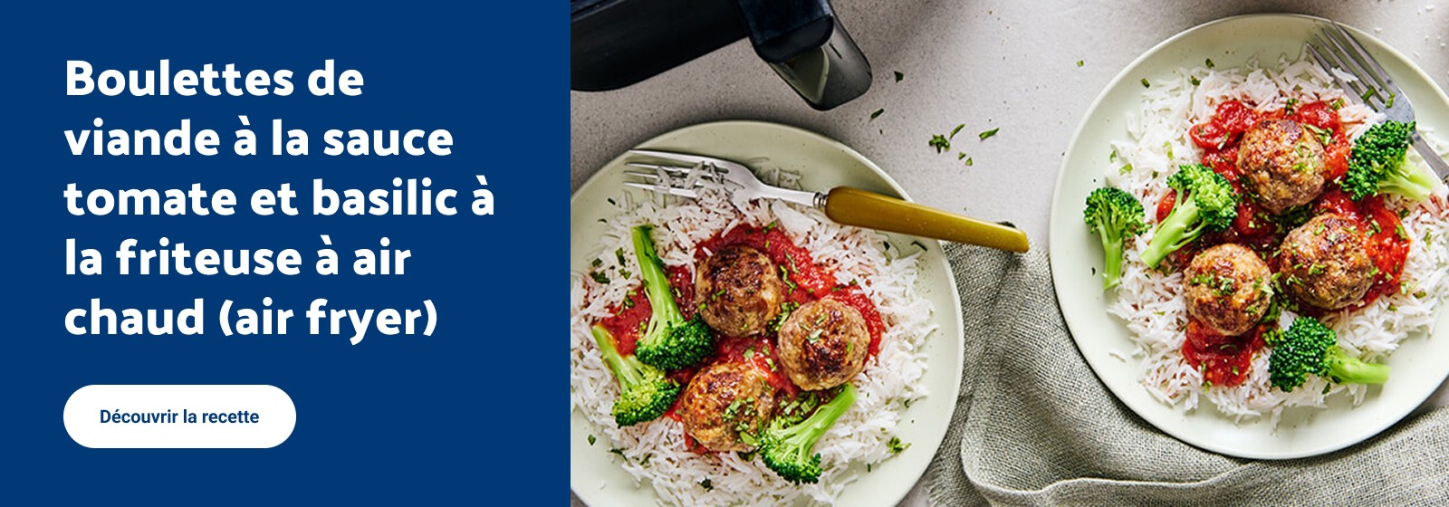 Boulettes de viande à la sauce tomate et basilic à la friteuse à air chaud (air fryer)