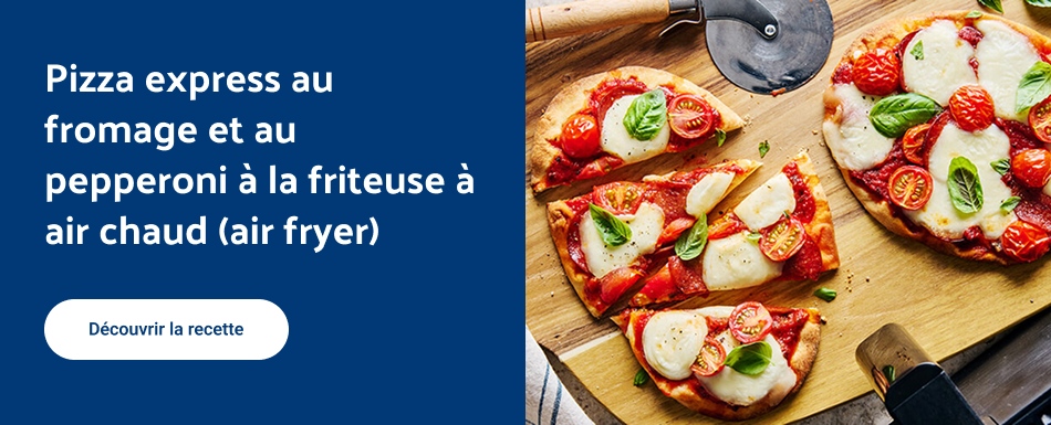 Pizza express au fromage et au pepperoni à la friteuse à air chaud (air fryer)