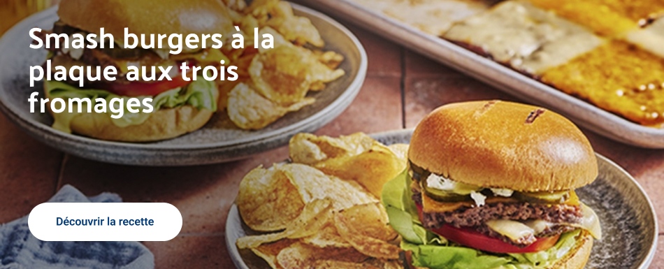 Smash burgers à la plaque aux trois fromages